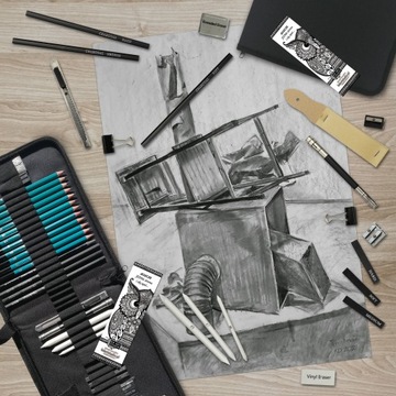 OŁÓWKI DUŻY ZESTAW DO SZKICOWANIA SZKICOWNIK XL NA PREZENT