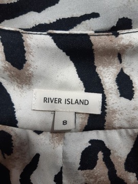 Wiązana bluzka damska River Island 34,XS/36,S wzór panterka cętki