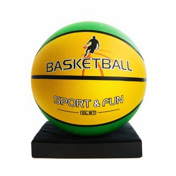 PIŁKA DO KOSZYKÓWKI DO KOSZA TRENINGOWA BASKET ŻÓŁTO-ZIELONA