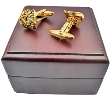 Złote rustykalne spinki mankietowe do koszuli