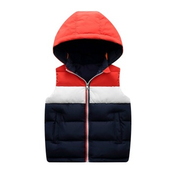PIKOWANY BEZRĘKAWNIK DLA CHŁOPCA KAPTUR KAMIZELKA