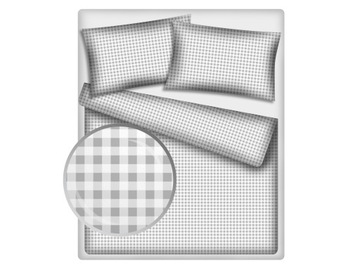 Komplet Pościel KRATKA IKEA SZARA 100x140CM