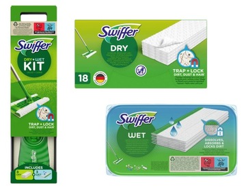 ШВАБРА SWIFFER SWEEPER + САЛФЕТКИ 26/СУХИЕ и 13/ВЛАЖНЫЕ