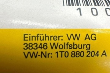 ULOŽENÍ AIRBAG SPOLUJEZDCE VW TOURAN (1T3) 1T0880204A 1.9L DIESEL 77KW 2005