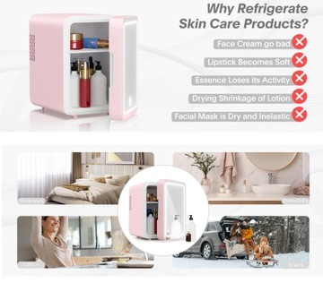 Мини автомобильный холодильник косметический холодильник с зеркалом 4л