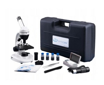 MIKROSKOP Optyczny OPTICON - Bionic Max - 1024x - 3 obiektywy + AKCESORIA