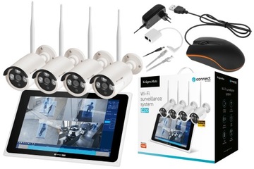 ZESTAW 4 KAMER DO MONITORINGU WI-FI MONITOR REJESTRATOR 10,1'' C210 TUYA