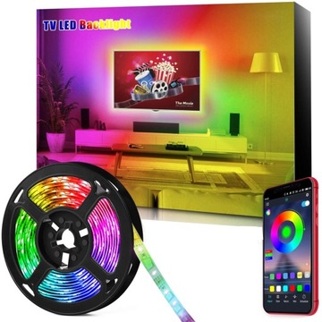 Taśma USB LED RGB 5050 5M PODŚWIETLANIE TV ZAROWKA