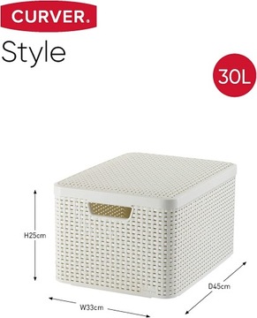 КОРЗИНА ИЗ РОТАНГА КОРЗИНА С КРЫШКОЙ ИЗОГНУТАЯ 30 Л