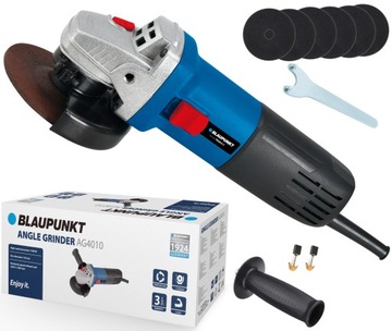 SZLIFIERKA KĄTOWA 1400W AG4010 + 6 TARCZ BLAUPUNKT