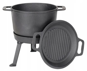 Чугунный охотничий казан-кастрюля для печонки 3в1 Rossner 12л MK603