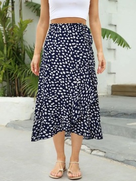 Lace-Up High Waist Floral Print Skirt For Women 20