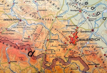 ГЕОГРАФИЧЕСКАЯ НАСТЕННАЯ КАРТА СИЛЕЗИИ НОВАЯ ЭРА
