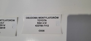 POUZDRO VENTILÁTORŮ TOYOTA RAV 4 IV 422750-7112