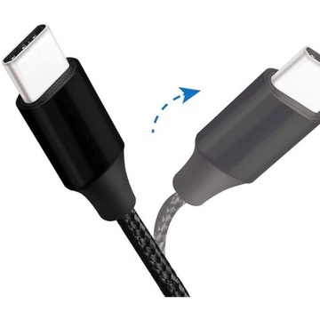 Плетеный кабель USB C — USB C — зарядка 3 А — длина 100 см
