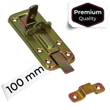 Zasuwka bramowa garażowa 100 mm płaska odgięta