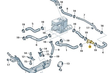 Тройник термостата webasto SHARAN ALHAMBRA 7M0820295
