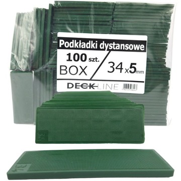 PODKŁADKI DYSTANSOWE PLASTIKOWE WYRÓWNUJĄCE 100x34mm 5MM GRUBOŚCI 100SZT.