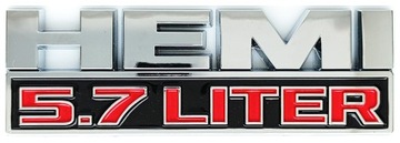 Emblemat napis znaczek HEMI 5,7 LITER chrom błysk 145 x 49 mm