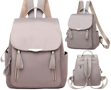 Женский серый рюкзак, элегантная сумка через плечо, большая, водонепроницаемая и вместительная.