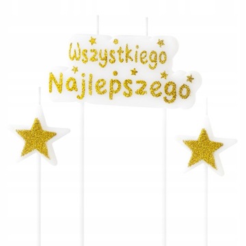 ŚWIECZKA NA TORT ZŁOTA WSZYSTKIEGO NAJLEPSZEGO