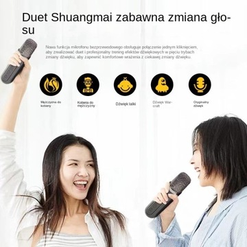 Устройство с двумя беспроводными микрофонами, Bluetooth-динамиком, чёрное