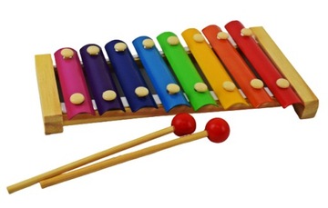 CYMBAŁKI 8 TONÓW DREWNIANE KOLOROWE EDUKACYJNE