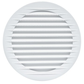 KRATKA WENTYLACYJNA OKRĄGŁA BIAŁA Z SIATKĄ FI 100