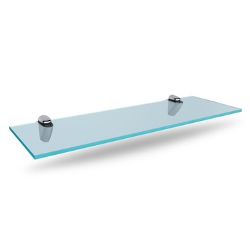 Szklana półka pod lustro 50 cm z uchwytami