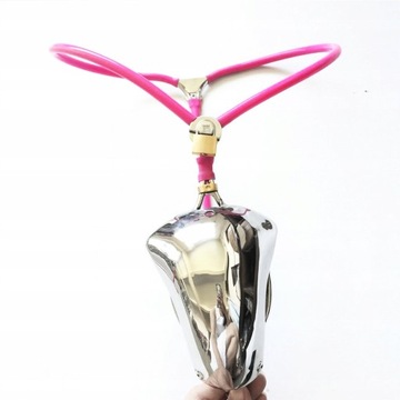 Stainless Steel Chastity Belt Silicone Belt M