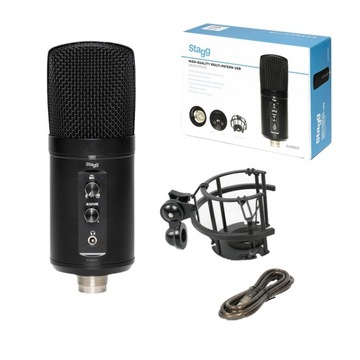 Mikrofon pojemnościowy USB Stagg SUSM60D z uchwytem shock mount sklep Gram