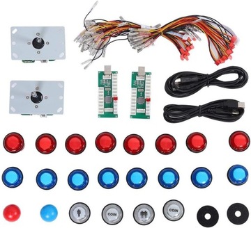 2 gracze DIY Arcade Game Joystick Kit, LED 20 x