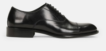 czarne eleganckie wizytowe półbuty męskie sztyblety skórzane buty Kazar 42