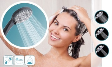 Słuchawka rączka do prysznica prysznicowa CZARNA 3 funkcje 60% POLSKA SOTBE