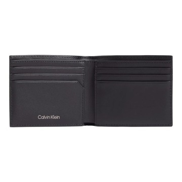 CALVIN KLEIN BEZPIECZNY PORTFEL MĘSKI MODERN BAR BIFOLD 6CC W/BILL CZARNY