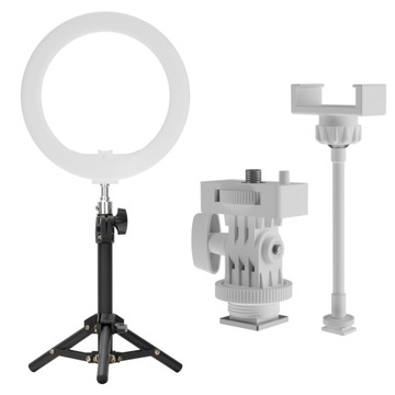 Lampa pierścieniowa Newell RL-10A Arctic White + statyw