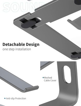 Подставка для ноутбука Soundance, алюминий, приподнятая