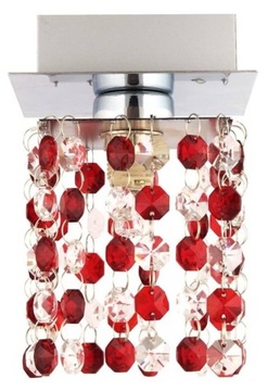 Lampa sufitowa chrom/czerwony kryształki G9 Classi