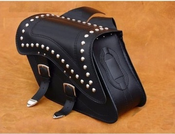 Мотоциклетные кожаные седельные сумки OS29 с заклепками 45x28x17см
