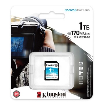 Карта памяти Kingston SDXC Canvas Go Plus емкостью 1 ТБ — превосходное качество записи