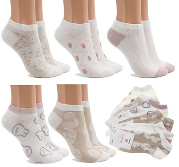 5x Bawełniane Skarpetki damskie niskie stopki JAKOŚĆ 39-42