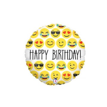 Balon foliowy Happy Birthday Emotki 18