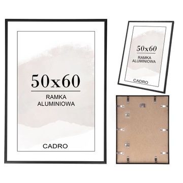 RAMKA 50x60 RAMKI NA ZDJĘCIA ALUMINIOWA CZARNA