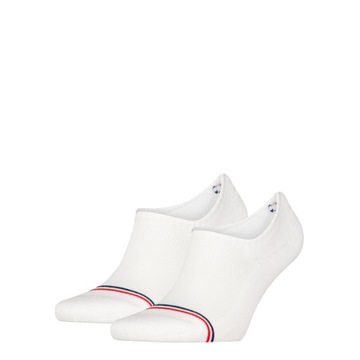 TOMMY HILFIGER SKARPETY SKARPETKI STOPKI 2P BIAŁE r.43-46