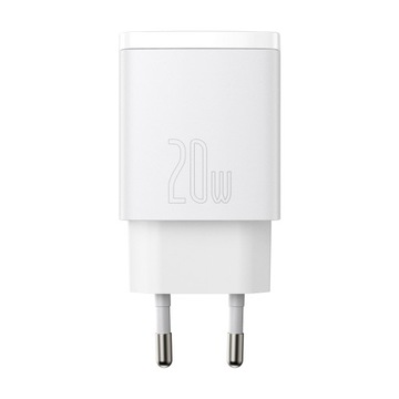 БЫСТРОЕ ЗАРЯДНОЕ УСТРОЙСТВО ДЛЯ ТЕЛЕФОНА BASEUS БЛОК ПИТАНИЯ 2x USB-C USB 20 Вт PD QC 3.0