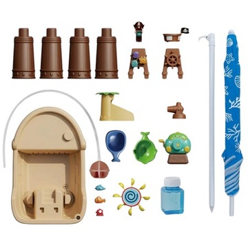 НАБОР ИГРУШЕК ДЛЯ ДЕТЕЙ ПЛЯЖНЫЙ СТОЛИК С ВОДОЙ МЫЛЬНЫЕ ПУЗЫРИ ЗОНТ ЛОДКА