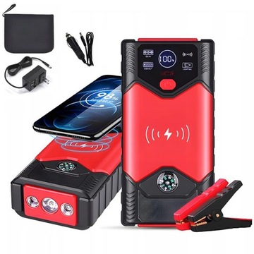 POWER BANK JUMP STARTER ROZRUCH BOOSTER LATARKA 20000mAh +KLEMY LED