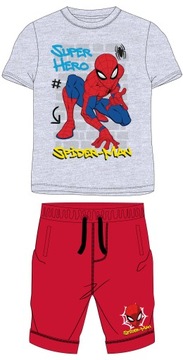 KOSZULKA SPIDERMAN KRÓTKIE SPODENKI KOMPLET CHŁOPIĘCY DZIECIĘCY TSHIRT WF