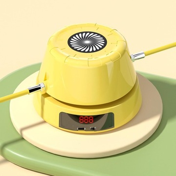 Регулируемая электрическая скакалка, желтая.