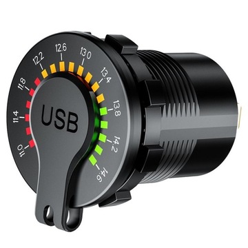 МОТОЦИКЛОВАЯ РОЗЕТКА 2xUSB 3,0 — 36 Вт С ИНДИКАТОРОМ ЗАРЯДА АККУМУЛЯТОРА